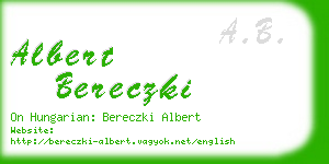albert bereczki business card
